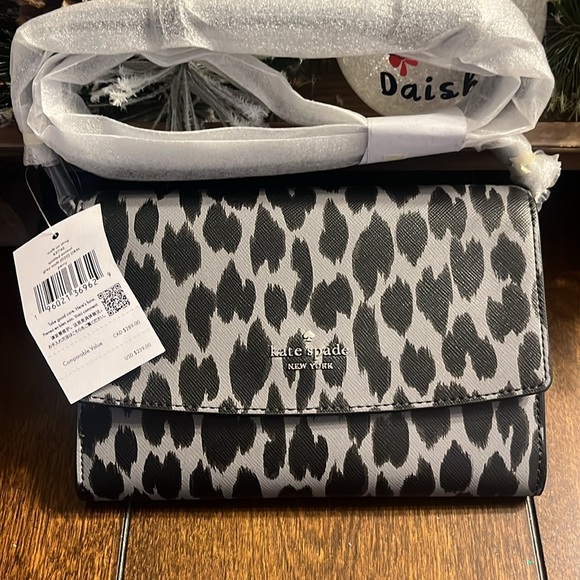 Kate Spade Black and White Leopard Print Women's Bag - Picture 2 of 11